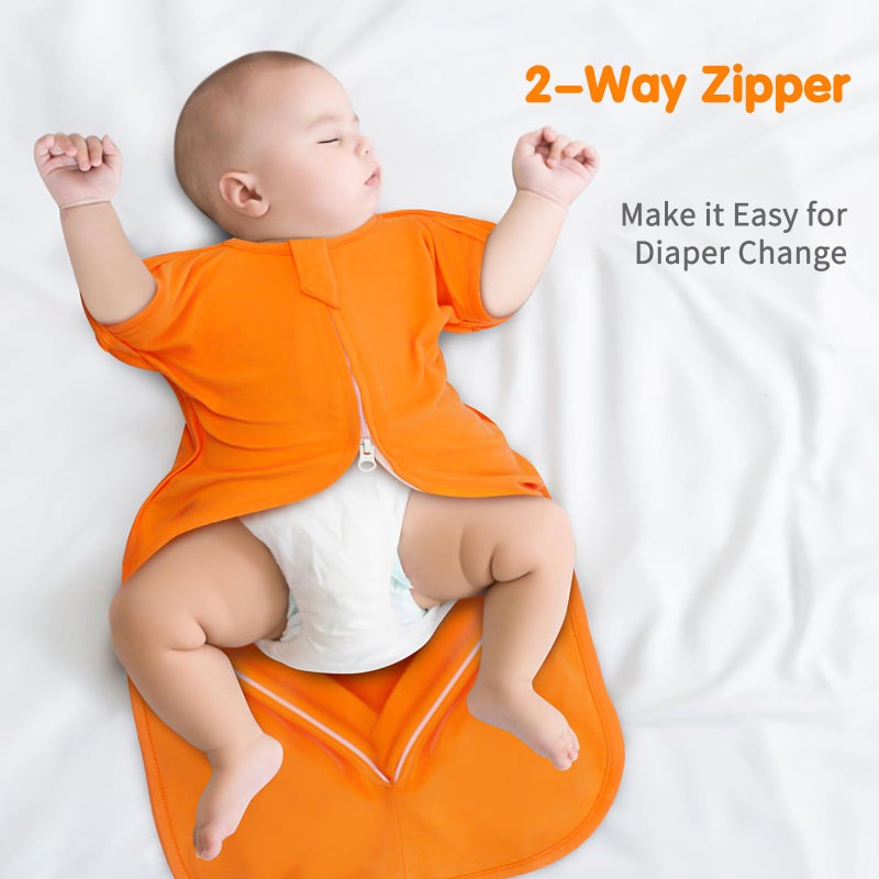 Roksuma Transition Swaddle 3-6 Months Sleep Sack Arms Up/Out, 2-Way Zipper, 100% Cotton, 0.8 Tog, 2-Pack (Medium 14-20lbs) - Image 5